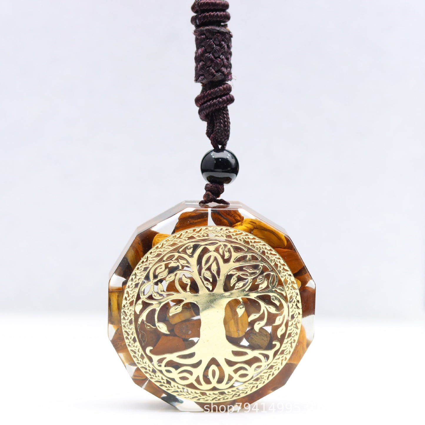 Tree Of Life Gravel Epoxy Resin Necklace
