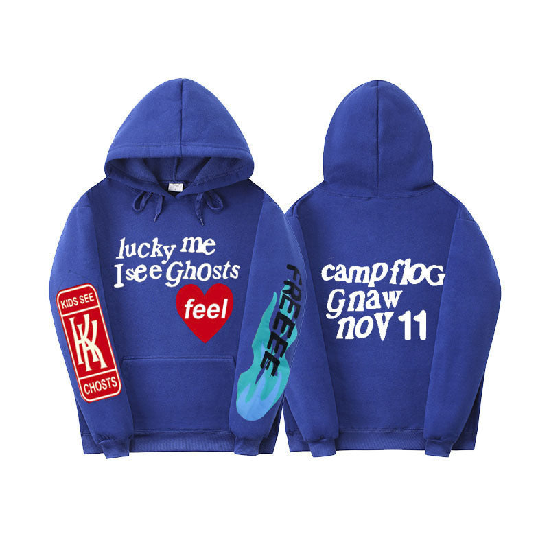 Printed Plus Velvet Thick Men's And Women's Sweater Hoodie