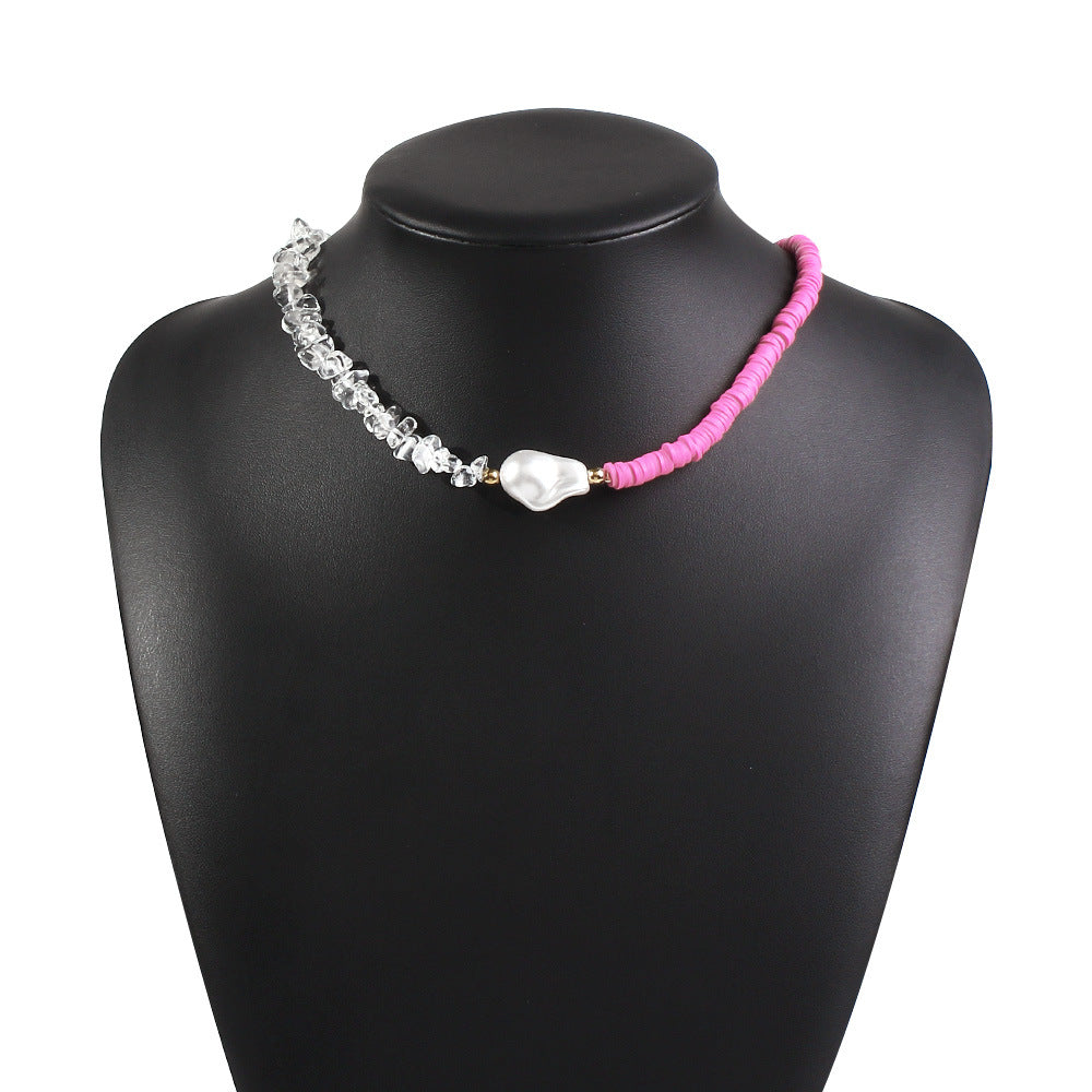 Crystal Pearl Woven Necklace