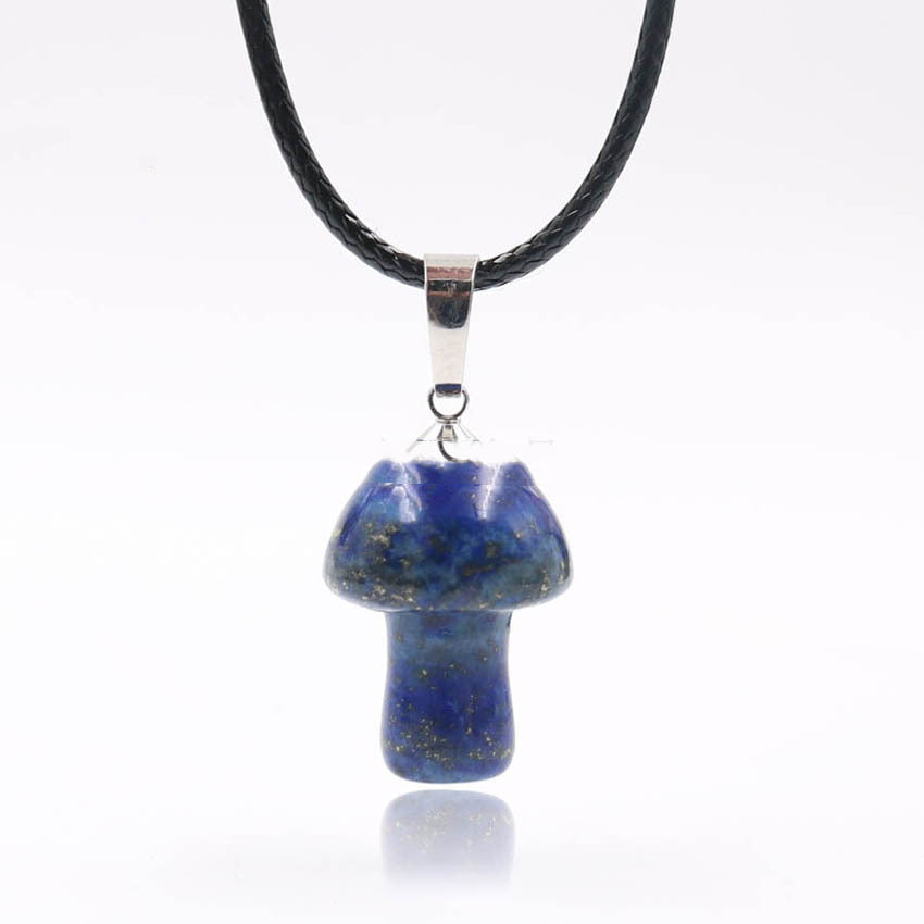 Natural Crystal Mini Mushroom Necklace
