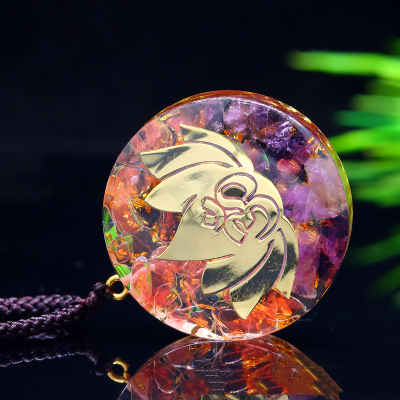 Tree Of Life Gravel Epoxy Resin Necklace