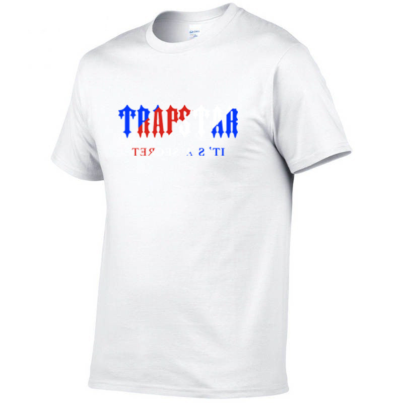 TRAPSTAR Letter Printed T-shirt Summer Men's Cotton Casual Short Sleeve Streetwear Plus Size Men's And Women's T-shirt