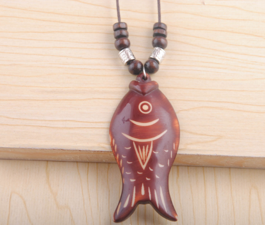 Wooden Fish Necklace