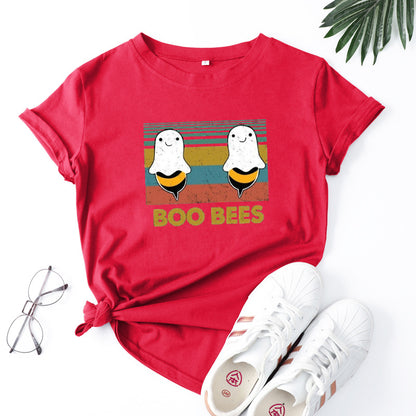Round neck print short sleeves