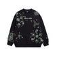 Luminous Cashew Flower Print Polar Fleece Hoodie