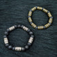Volcanic Lava Stone Viking Rune Bracelet