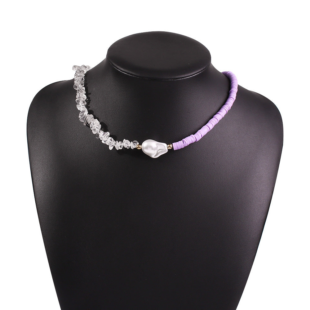 Crystal Pearl Woven Necklace