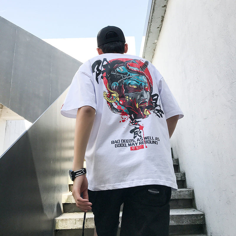 Men's Short Sleeve T-Shirt New Summer Men's Compassionate Ins Hip Hop Half Sleeve Chinese Style T-Shirt