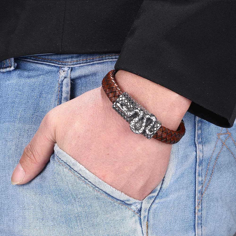 SnakeSkin Leather Bracelet