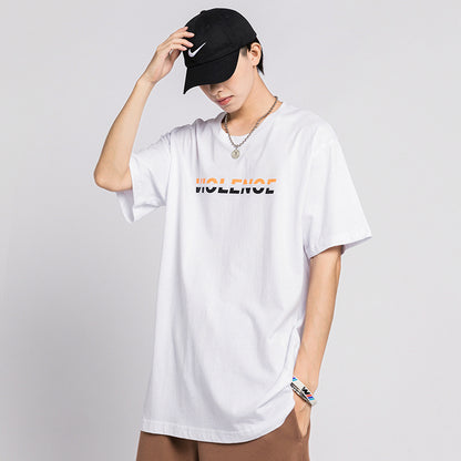 All-match cotton half sleeve printed top