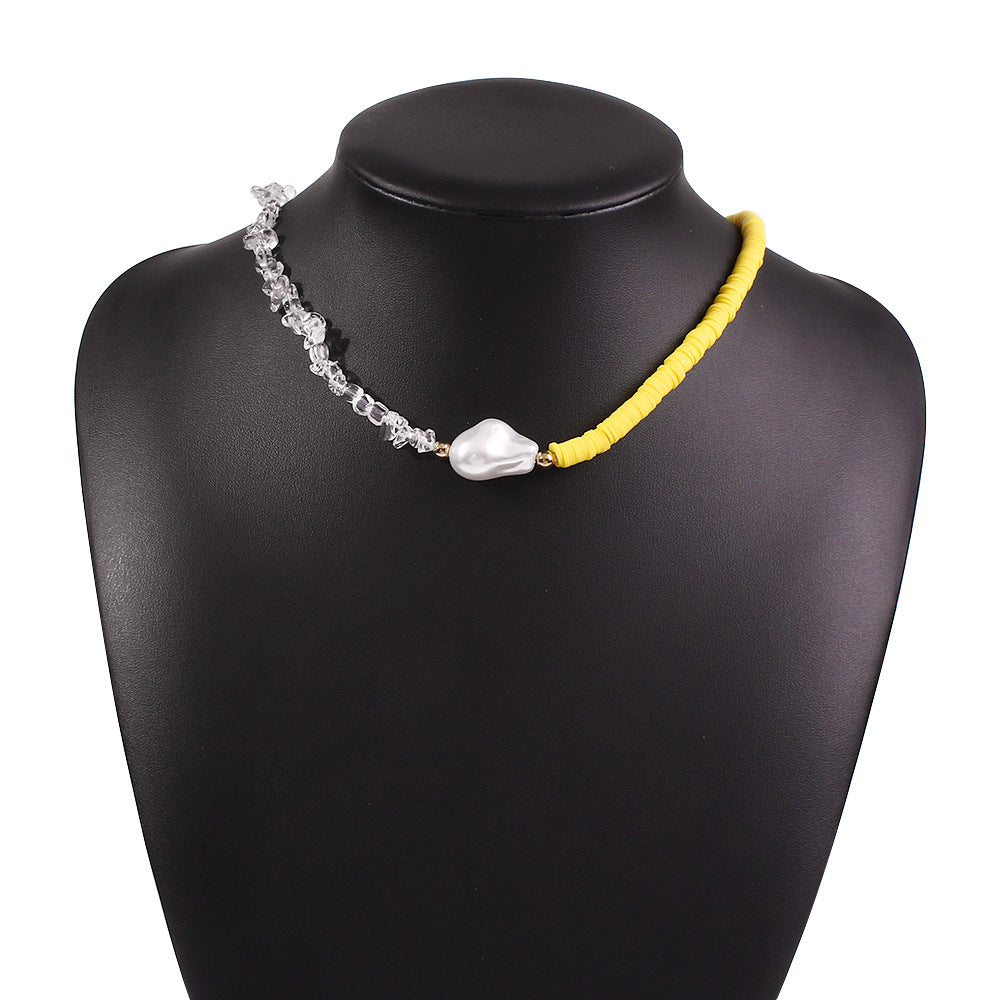 Crystal Pearl Woven Necklace