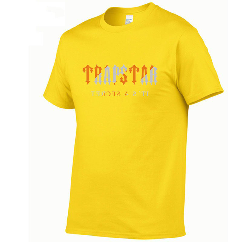TRAPSTAR Letter Printed T-shirt Summer Men's Cotton Casual Short Sleeve Streetwear Plus Size Men's And Women's T-shirt