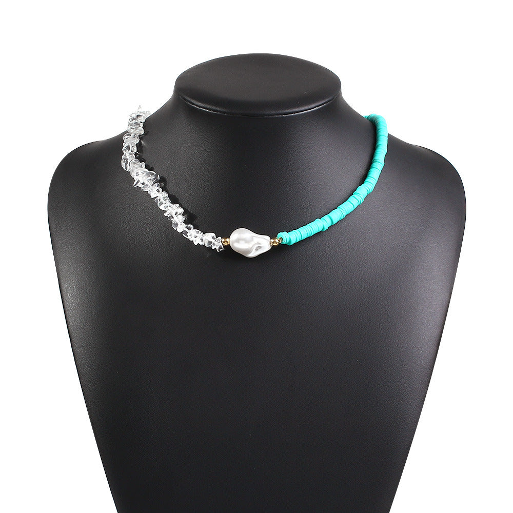 Crystal Pearl Woven Necklace