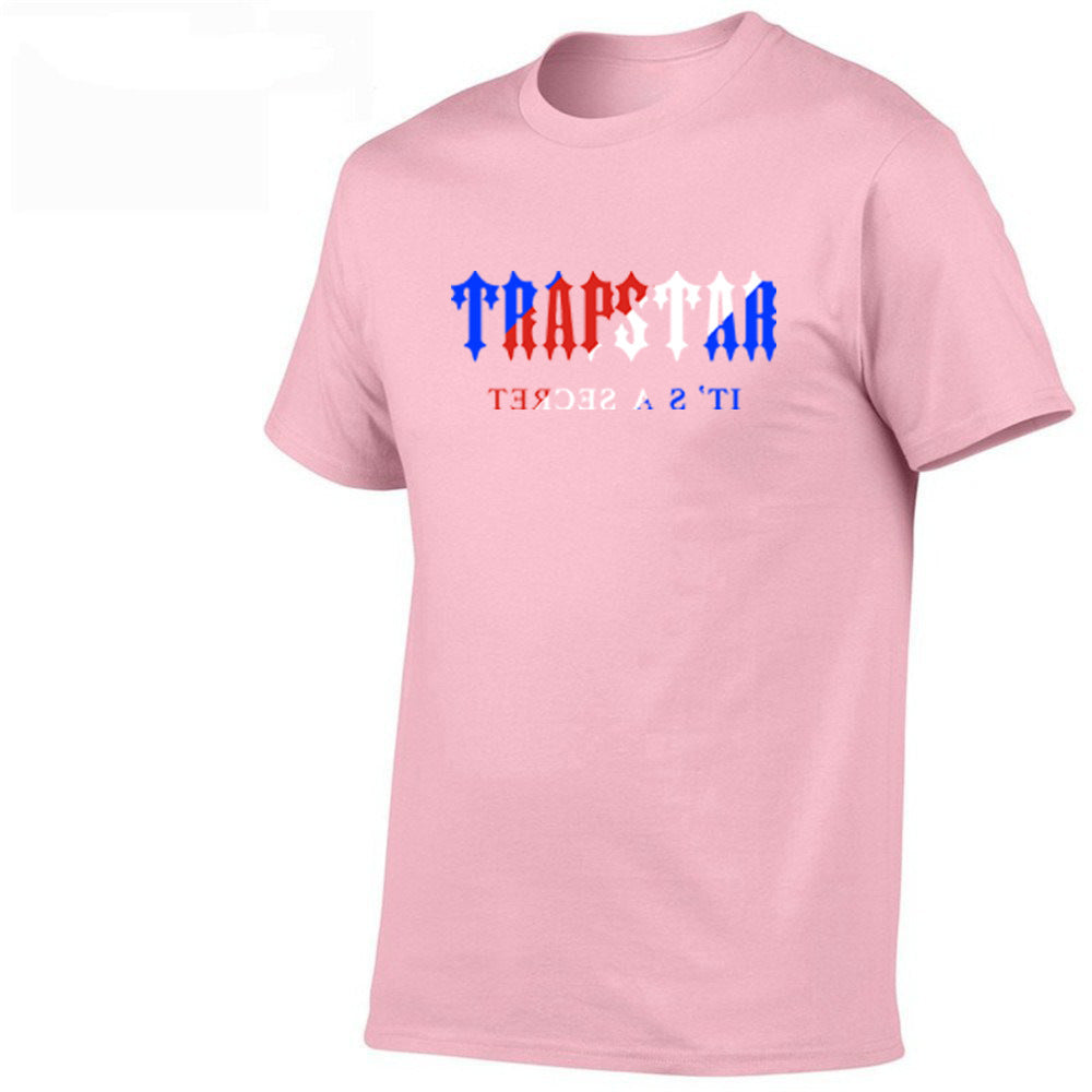 TRAPSTAR Letter Printed T-shirt Summer Men's Cotton Casual Short Sleeve Streetwear Plus Size Men's And Women's T-shirt