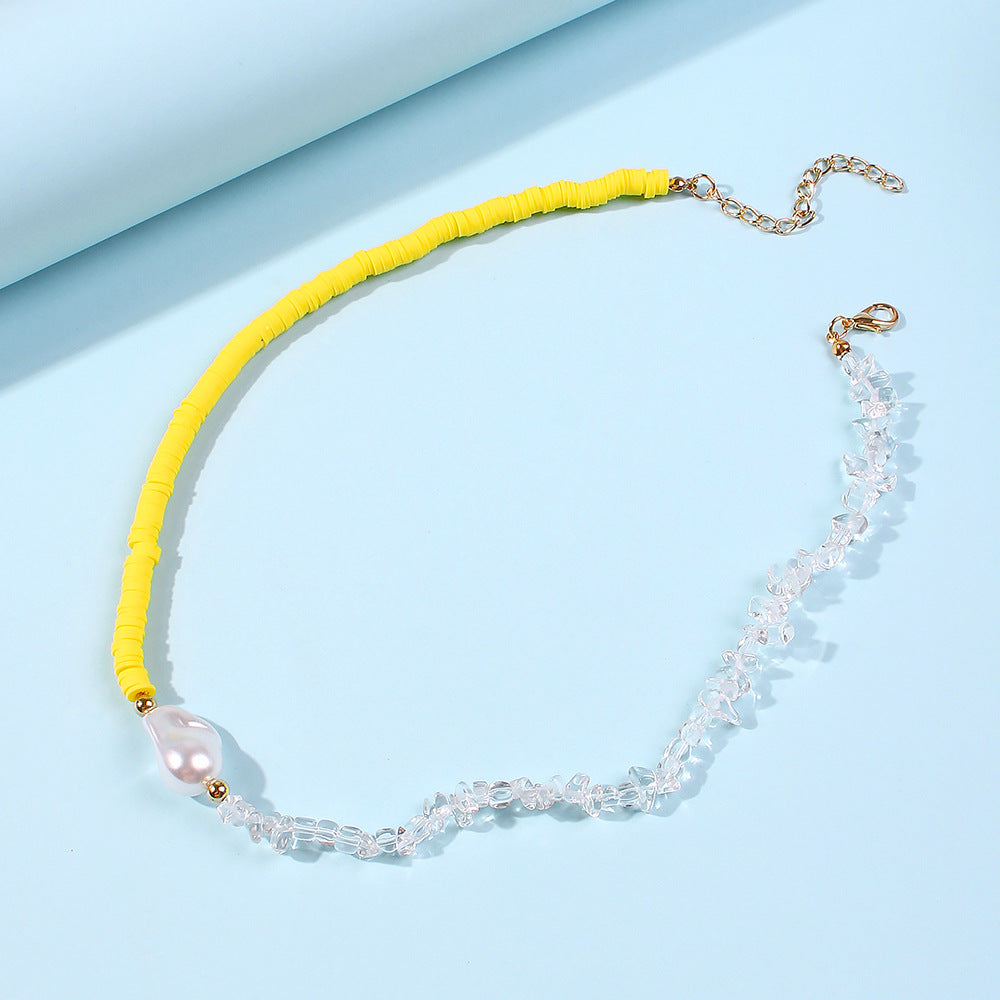 Crystal Pearl Woven Necklace