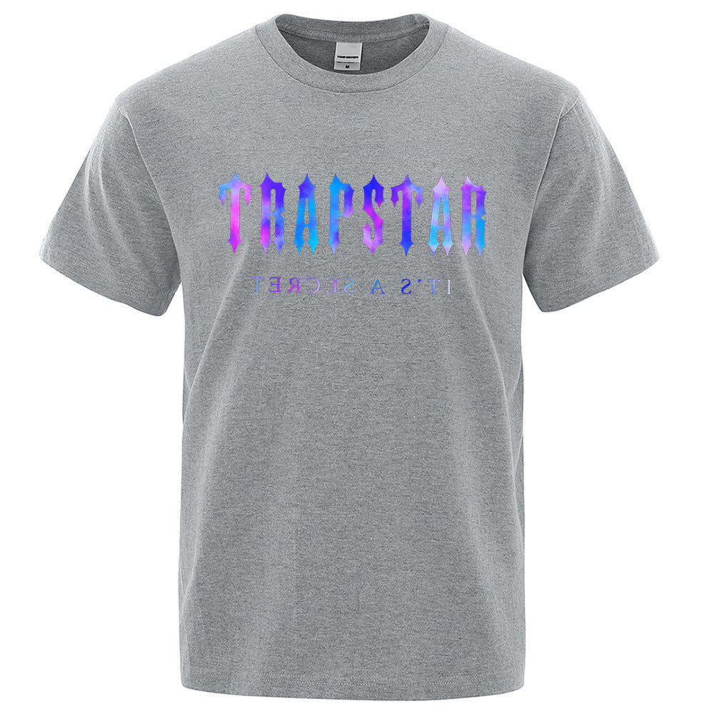 TRAPSTAR Letter Printed T-shirt Summer Men's Cotton Casual Short Sleeve Streetwear Plus Size Men's And Women's T-shirt