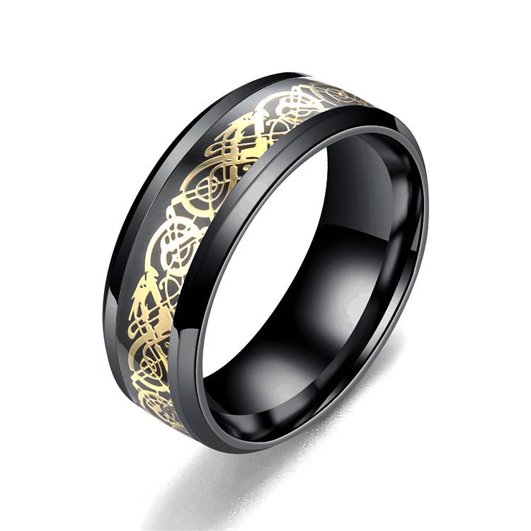 Dragon Pattern Ring Stainless Steel