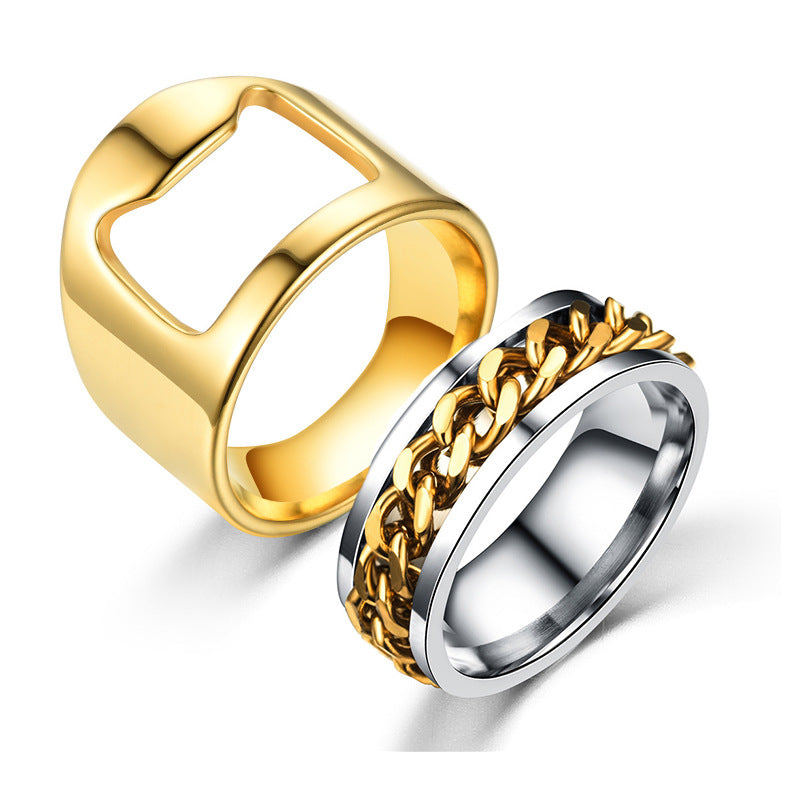 Bottle Opener Chain Style Ring