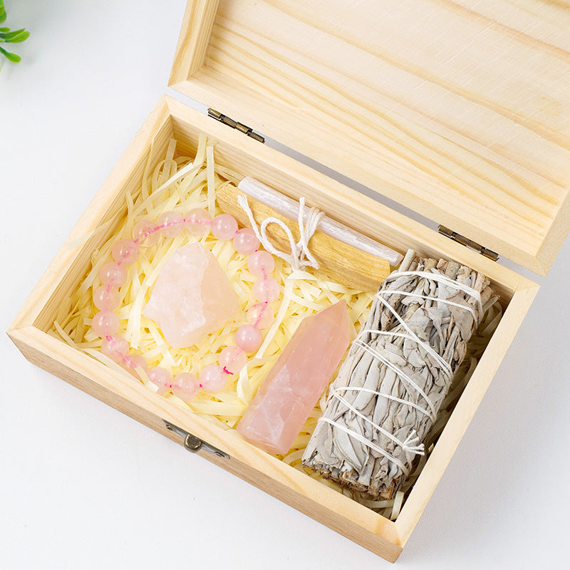 Natural Crystals Wooden Box Set