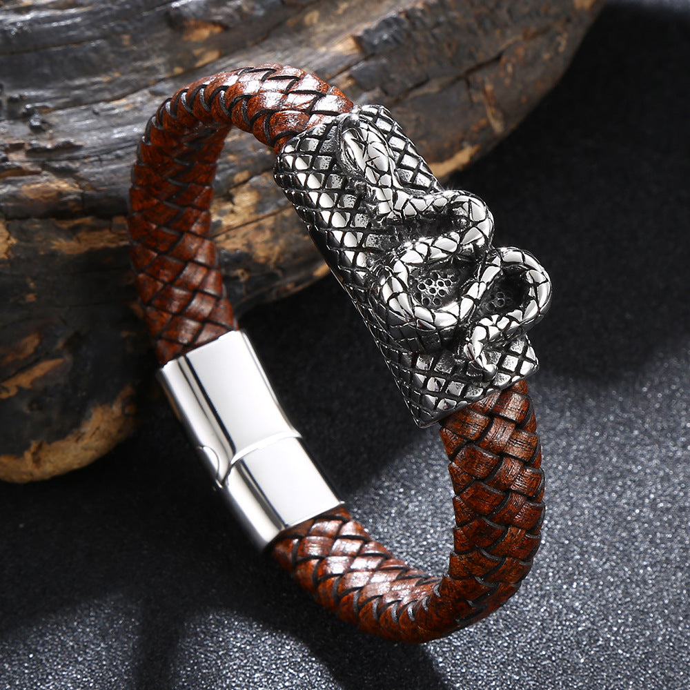 SnakeSkin Leather Bracelet