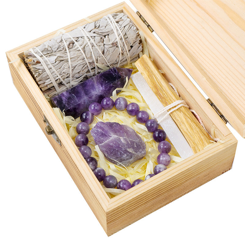 Natural Crystals Wooden Box Set