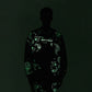 Luminous Cashew Flower Print Polar Fleece Hoodie