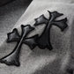 Trendy Cross Embroidered Gray Pencil Pants Men's Casual Jeans