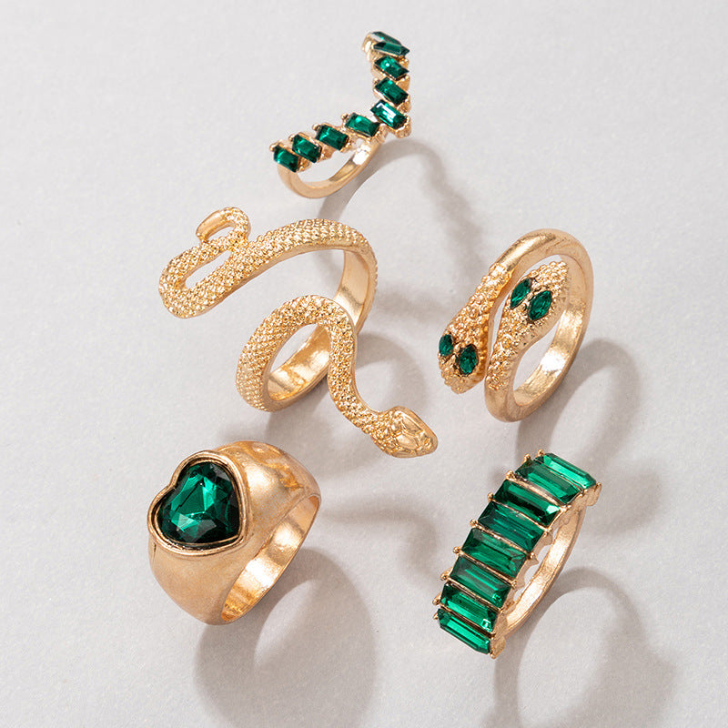 Emerald Serpentine Style Five-Piece Set