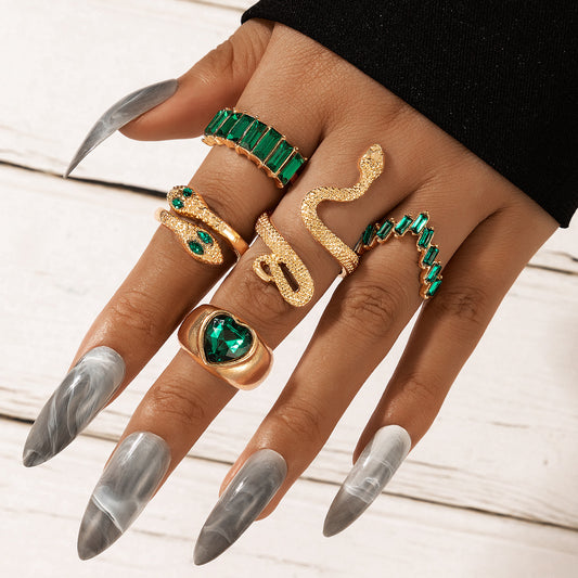 Emerald Serpentine Style Five-Piece Set