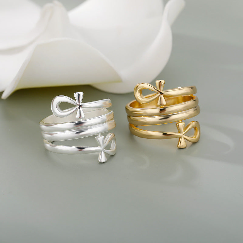 Double Layered Ankh Rings