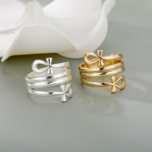 Double Layered Ankh Rings