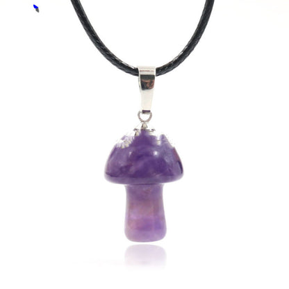 Natural Crystal Mini Mushroom Necklace