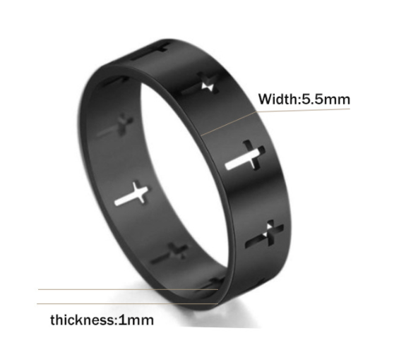 Hollow Cross Ring