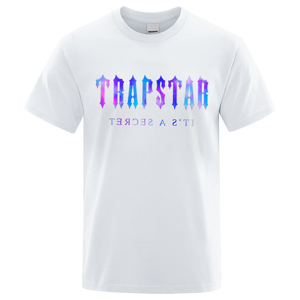 TRAPSTAR Letter Printed T-shirt Summer Men's Cotton Casual Short Sleeve Streetwear Plus Size Men's And Women's T-shirt