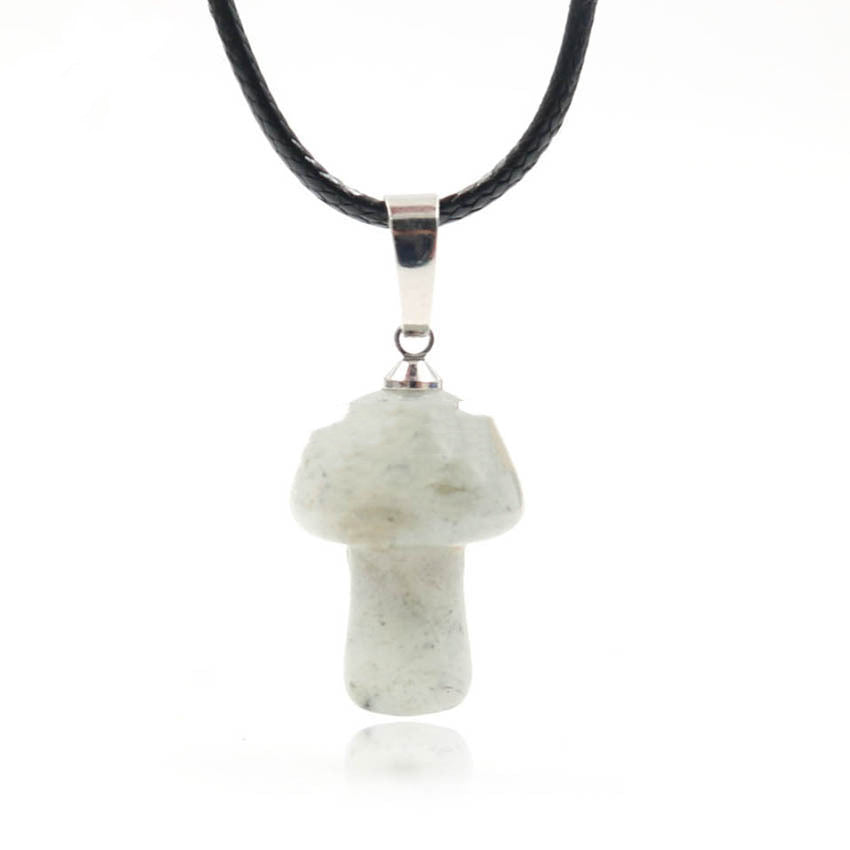 Natural Crystal Mini Mushroom Necklace
