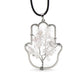 Hamsa Hand  Crushed Stone Tree of Life  Necklace