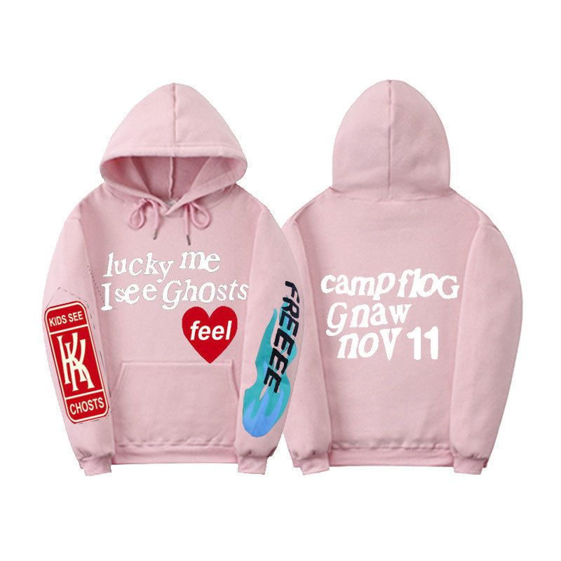 Printed Plus Velvet Thick Men's And Women's Sweater Hoodie