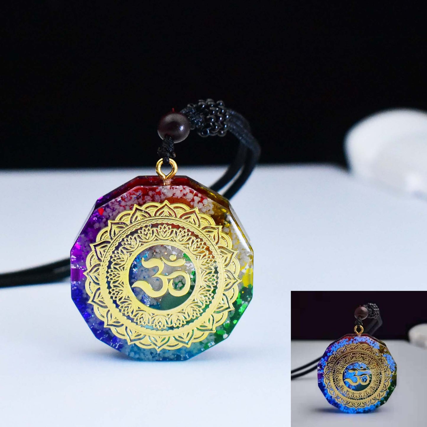 Tree Of Life Gravel Epoxy Resin Necklace